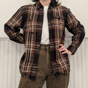 Brown Plaid Linen Ralph Lauren Button Down